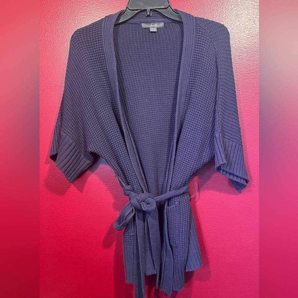 Navy Blue Robe Style Sweater w/ Pockets